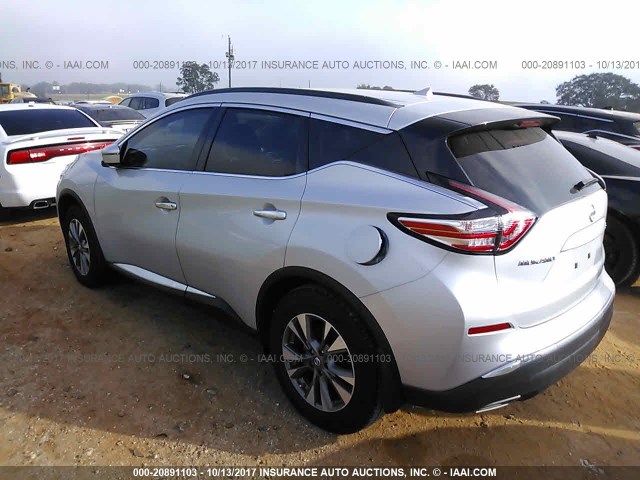 5N1AZ2MG1GN127488 - 2016 NISSAN MURANO S/SL/SV/PLATINUM SILVER photo 3