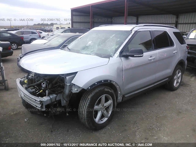 1FM5K8D85GGA38075 - 2016 FORD EXPLORER XLT SILVER photo 2