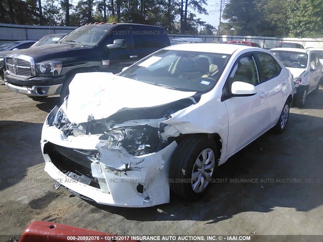 5YFBURHE2GP470547 - 2016 TOYOTA COROLLA L/LE/LE PLS/PRM/S/S PLS WHITE photo 2