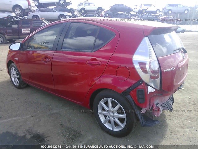 JTDKDTB36D1532410 - 2013 TOYOTA PRIUS C RED photo 3