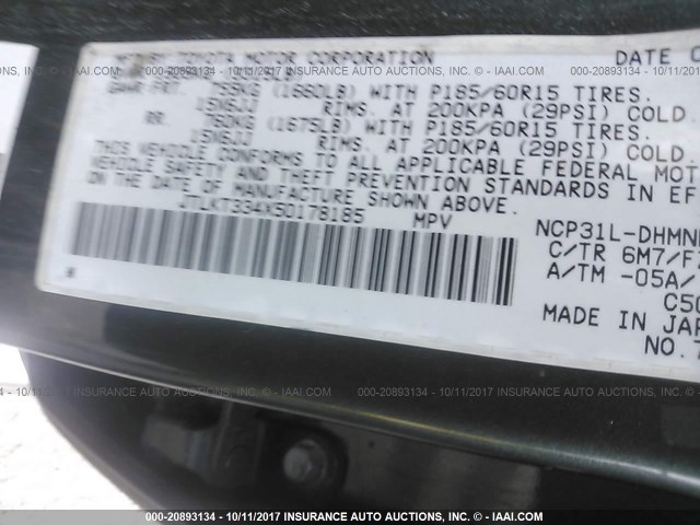 JTLKT334X50178185 - 2005 TOYOTA SCION XB Grün Foto 9