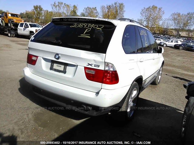 5UXFB53554LV05625 - 2004 BMW X5 4.4I WHITE photo 4