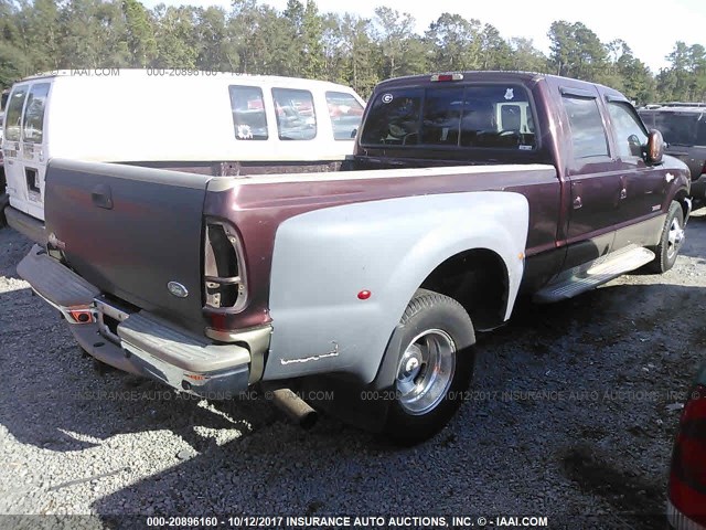 1FTWW32P63ED75838 - 2003 FORD F350 SUPER DUTY MAROON photo 4