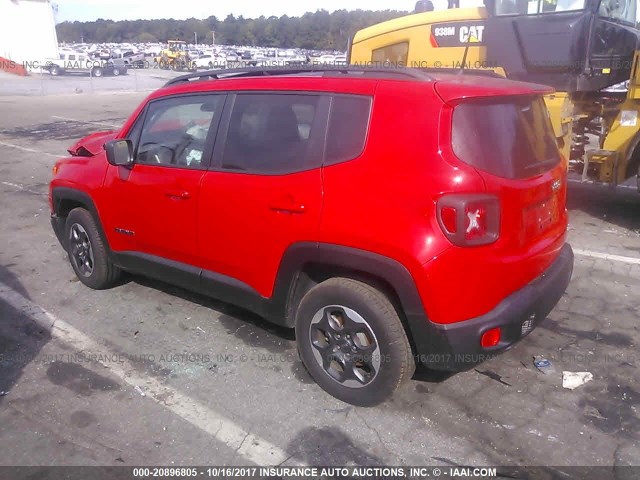 ZACCJAAT9GPE09708 - 2016 JEEP RENEGADE SPORT RED photo 3