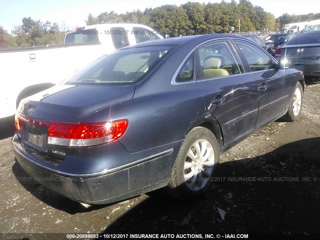 KMHFC46F87A163208 - 2007 HYUNDAI AZERA SE/LIMITED Dark Blue photo 4