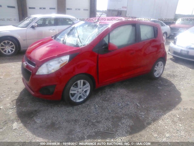 KL8CD6S95EC575919 - 2014 CHEVROLET SPARK 1LT RED photo 2