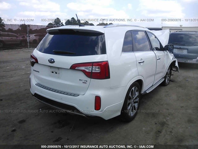 5XYKW4A72FG554430 - 2015 KIA SORENTO SX/SX LIMITED WHITE photo 4