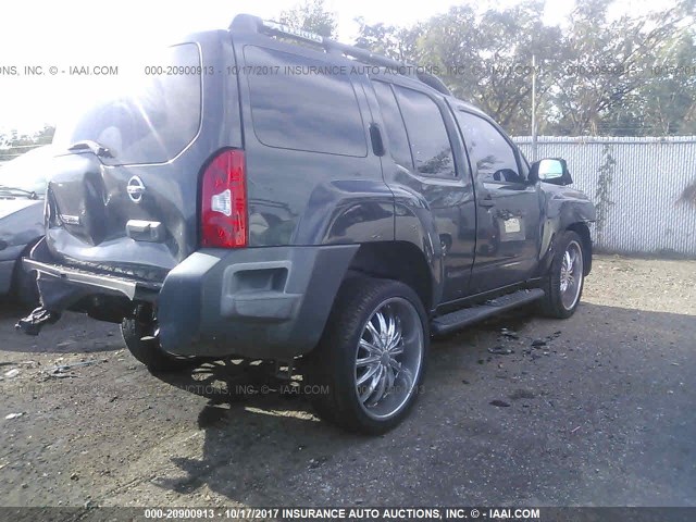 5N1AN08U47C512488 - 2007 NISSAN XTERRA OFF ROAD/S/SE GRAY photo 4