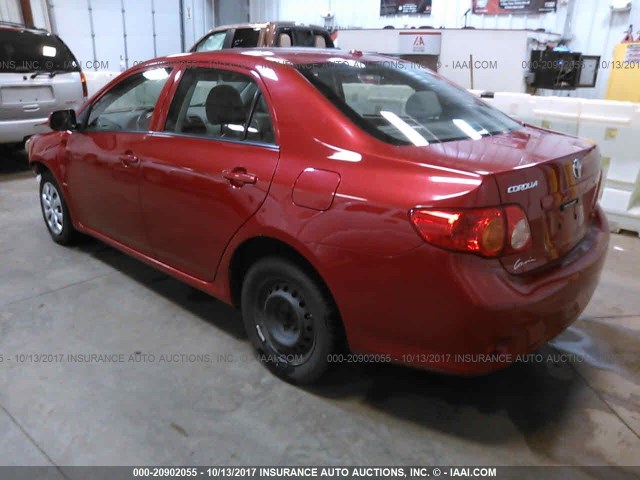 JTDBL40E799043357 - 2009 TOYOTA COROLLA LE/XLE RED photo 3
