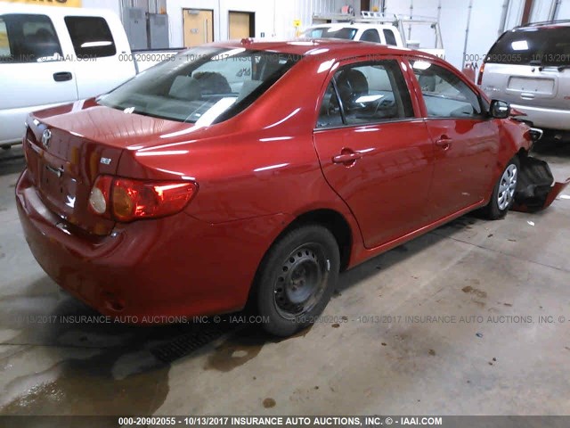 JTDBL40E799043357 - 2009 TOYOTA COROLLA LE/XLE RED photo 4