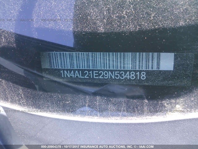 1N4AL21E29N534818 - 2009 NISSAN ALTIMA 2.5/2.5S BLACK photo 9