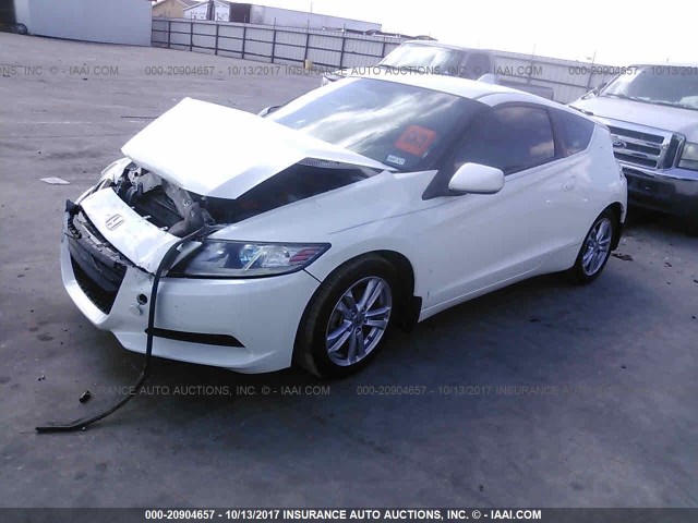 JHMZF1D42BS014593 - 2011 HONDA CR-Z WHITE photo 2