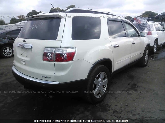 1GKEV33778J182016 - 2008 GMC ACADIA SLT-2 WHITE photo 4