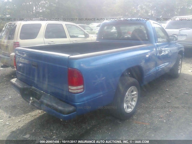 1B7FL26X4XS228437 - 1999 DODGE DAKOTA BLUE photo 4