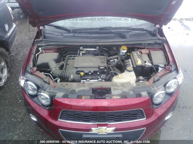 1G1JE5SB0F4207077 - 2015 CHEVROLET SONIC LTZ MAROON photo 10