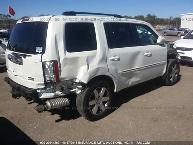 5FNYF4H90FB066344 - 2015 HONDA PILOT TOURING WHITE photo 4