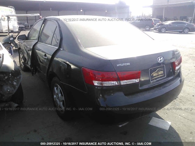 5NPEU46F36H005931 - 2006 HYUNDAI SONATA GLS/LX BLACK photo 3