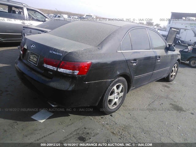 5NPEU46F36H005931 - 2006 HYUNDAI SONATA GLS/LX BLACK photo 4