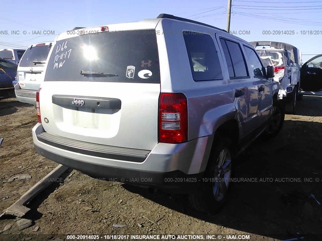 1C4NJPBB6CD511266 - 2012 JEEP PATRIOT SPORT SILVER photo 4