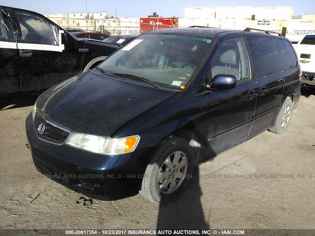 5FNRL18023B098737 - 2003 HONDA ODYSSEY EXL მუქი ლურჯი ფოტო 2