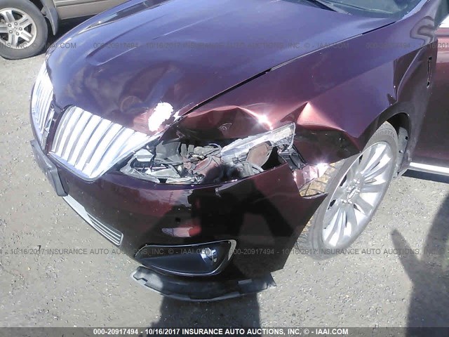 1LNHM94R29G611961 - 2009 LINCOLN MKS BURGUNDY photo 6