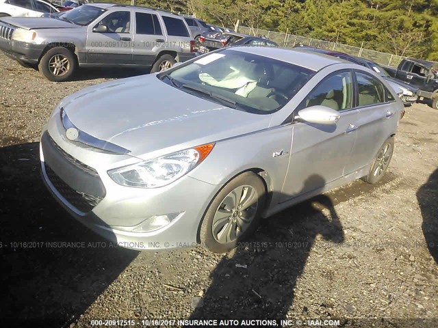 KMHEC4A48DA091178 - 2013 HYUNDAI SONATA HYBRID SILVER photo 2