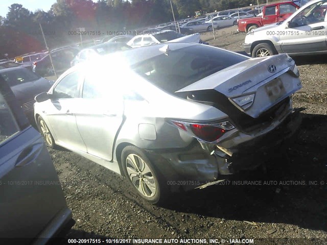 KMHEC4A48DA091178 - 2013 HYUNDAI SONATA HYBRID SILVER photo 3