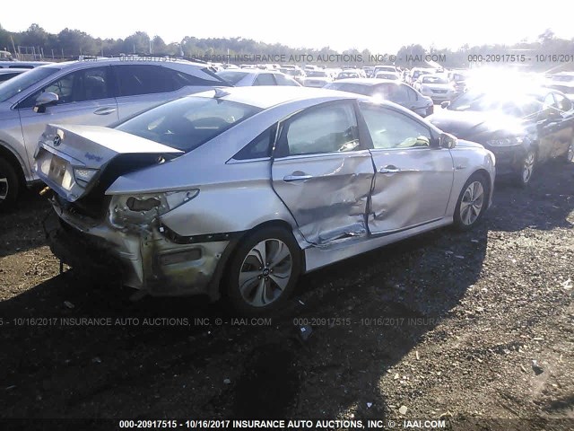 KMHEC4A48DA091178 - 2013 HYUNDAI SONATA HYBRID SILVER photo 4