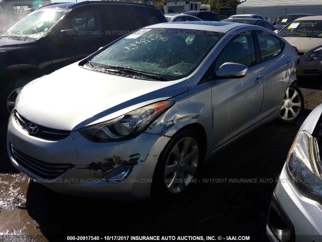 5NPDH4AE1CH113426 - 2012 HYUNDAI ELANTRA GLS/LIMITED SILVER photo 2