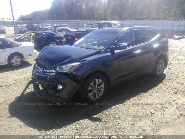 5XYZU3LB3DG103133 - 2013 HYUNDAI SANTA FE SPORT  BLUE photo 2