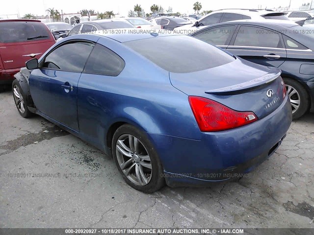 JNKCV64E69M601991 - 2009 INFINITI G37 JOURNEY/SPORT BLUE photo 3