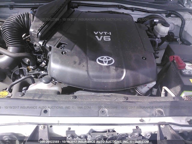 5TFJU4GN2EX053203 - 2014 TOYOTA TACOMA DOUBLE CAB PRERUNNER WHITE photo 10