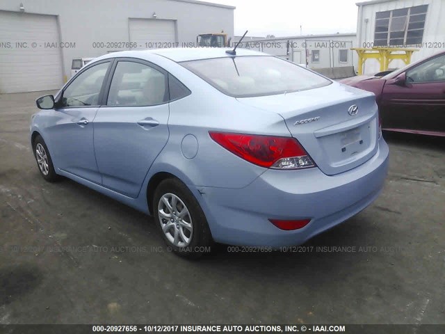 KMHCT4AE6EU675367 - 2014 HYUNDAI ACCENT GLS/GS BLUE photo 3