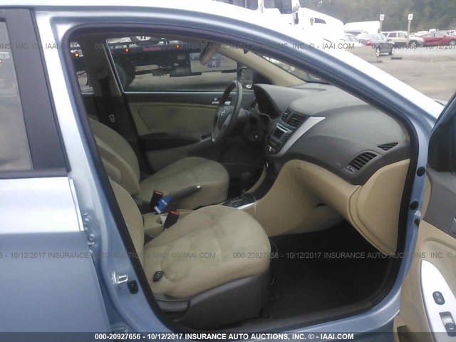 KMHCT4AE6EU675367 - 2014 HYUNDAI ACCENT GLS/GS BLUE photo 5