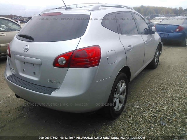 JN8AS58V58W111376 - 2008 NISSAN ROGUE S/SL SILVER photo 4