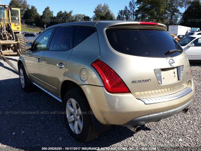 JN8AZ08W46W526645 - 2006 NISSAN MURANO SL/SE/S GOLD photo 3