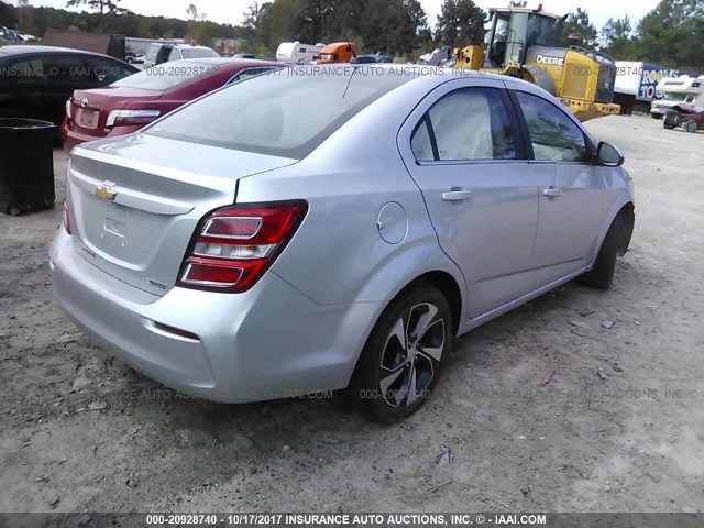 1G1JF5SB1H4126122 - 2017 CHEVROLET SONIC PREMIER SILVER photo 4