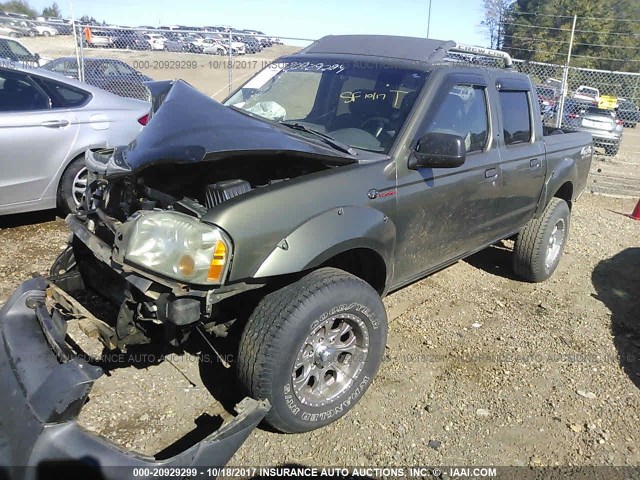 1N6MD27Y13C423327 - 2003 NISSAN FRONTIER CREW CAB SC GREEN photo 2