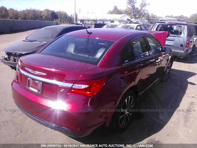 1C3CCBHG3CN109064 - 2012 CHRYSLER 200 S RED photo 4