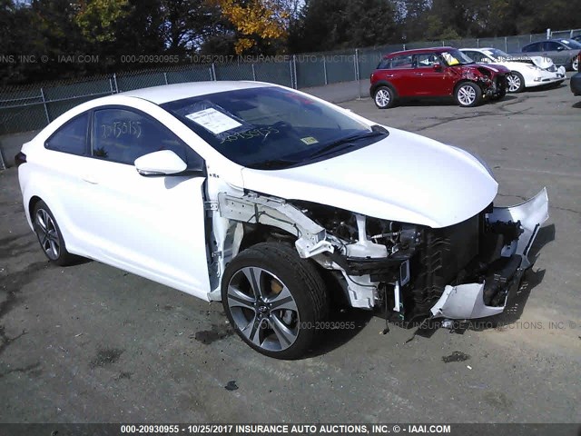 KMHDH6AH4EU027618 - 2014 HYUNDAI ELANTRA COUPE GS/SE WHITE photo 1