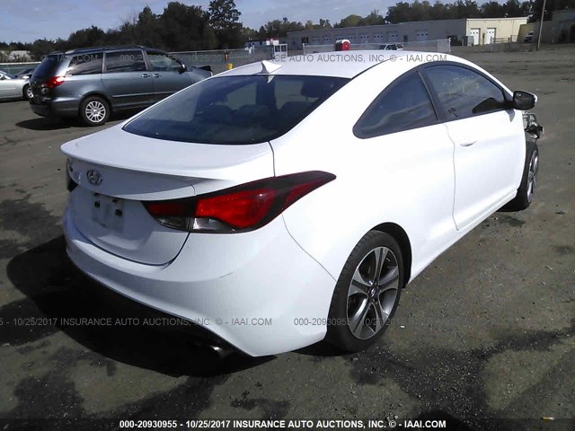 KMHDH6AH4EU027618 - 2014 HYUNDAI ELANTRA COUPE GS/SE WHITE photo 4