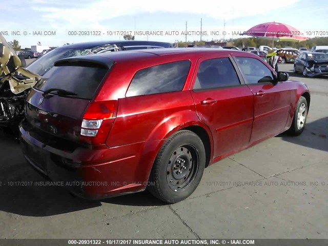 2D4FV47T16H180809 - 2006 DODGE MAGNUM SE RED photo 4