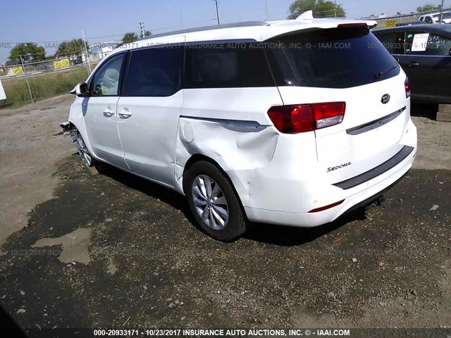 KNDMC5C13G6168457 - 2016 KIA SEDONA EX/SX WHITE photo 3