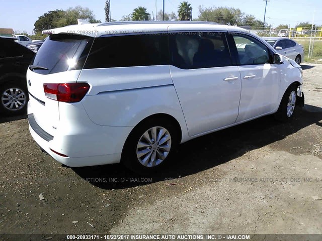 KNDMC5C13G6168457 - 2016 KIA SEDONA EX/SX WHITE photo 4