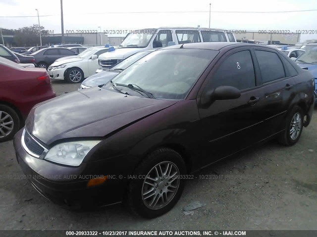 1FAFP34N57W264082 - 2007 FORD FOCUS ZX4/S/SE/SES MAROON photo 2