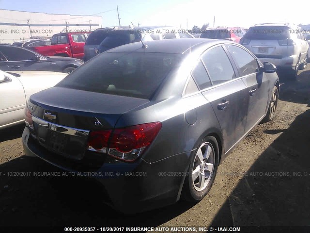 1G1PK5SB9D7157066 - 2013 CHEVROLET CRUZE LT GRAY photo 4