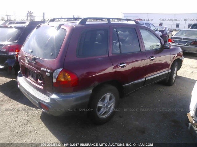 KM8SC73E63U507039 - 2003 HYUNDAI SANTA FE GLS/LX MAROON photo 4