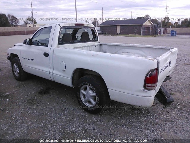 1B7FL26X3YS507153 - 2000 DODGE DAKOTA WHITE photo 3