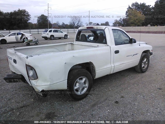 1B7FL26X3YS507153 - 2000 DODGE DAKOTA WHITE photo 4