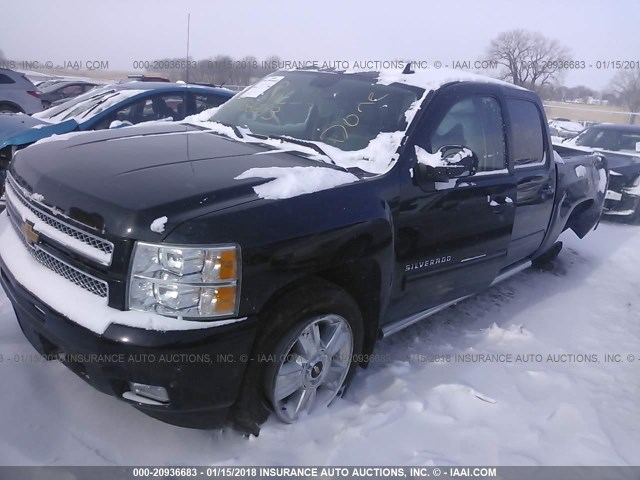 3GCPKTE77DG301933 - 2013 CHEVROLET SILVERADO K1500 LTZ BLACK photo 2